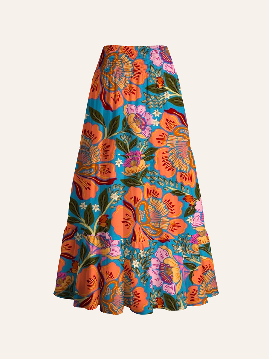 Bohemian Folk Flora Convertible Maxi Skirts