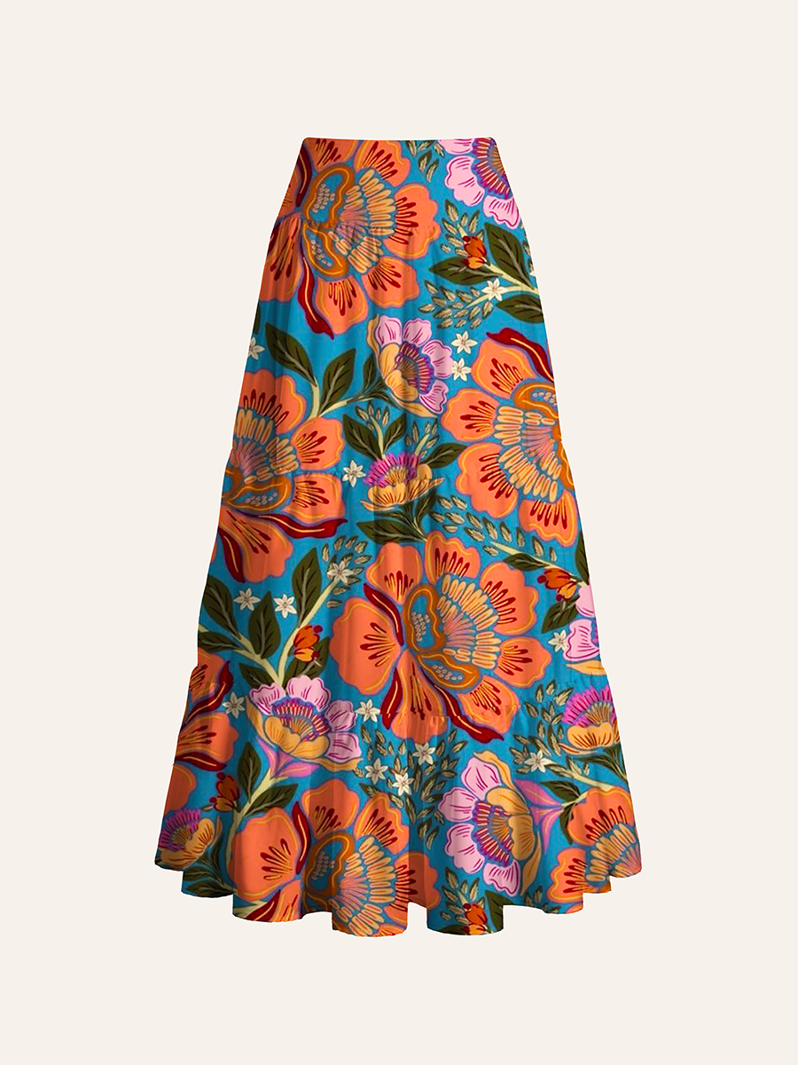 Bohemian Folk Flora Convertible Maxi Skirts