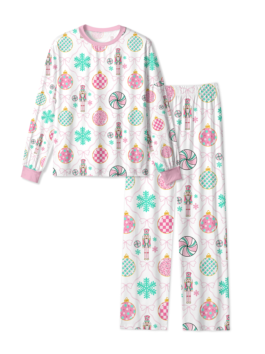 Vintage Pink Mint Nutcracker Christmas Mixed Pajamas