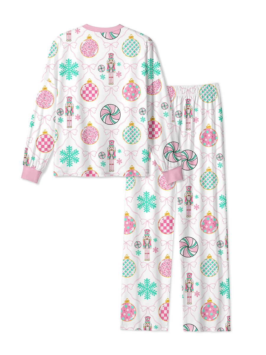 Vintage Pink Mint Nutcracker Christmas Mixed Pajamas