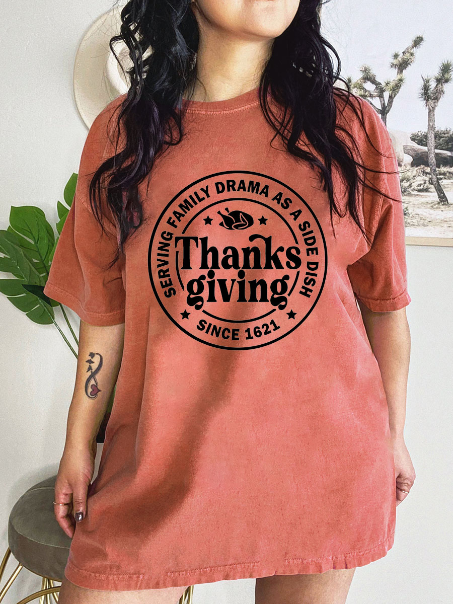 Plus Size Family Drama Thanksgiving Tee 