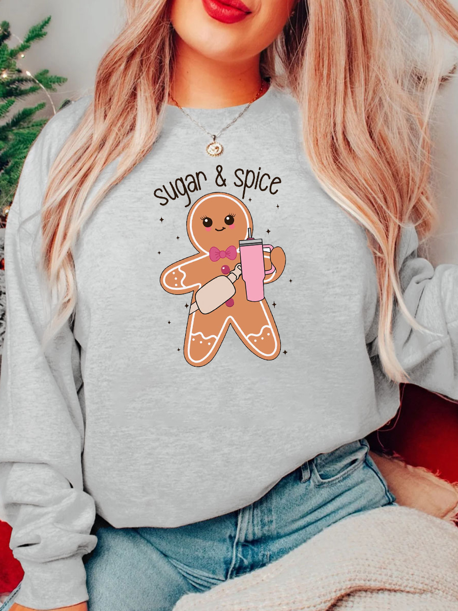 Sugar And Spice Gingerbread Man Plus Size Sweatshirt