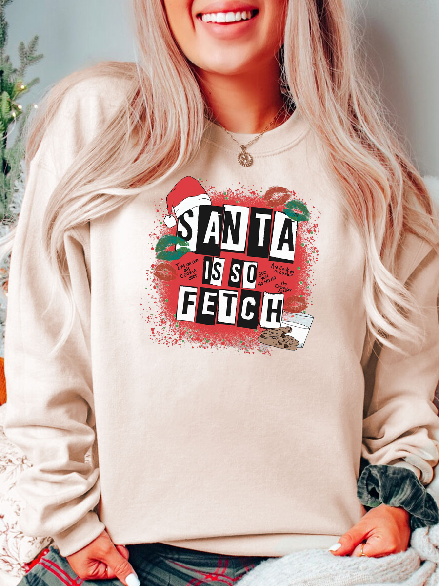 Santa Is So Fetch Christmas Plus Size Sweatshirt