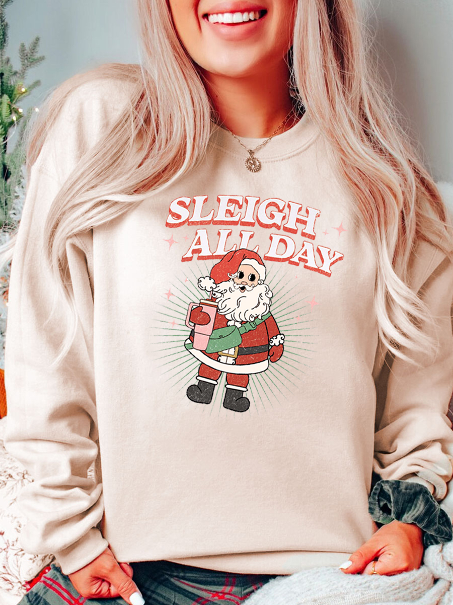 Sleigh All Day Santa Plus Size Sweatshirt