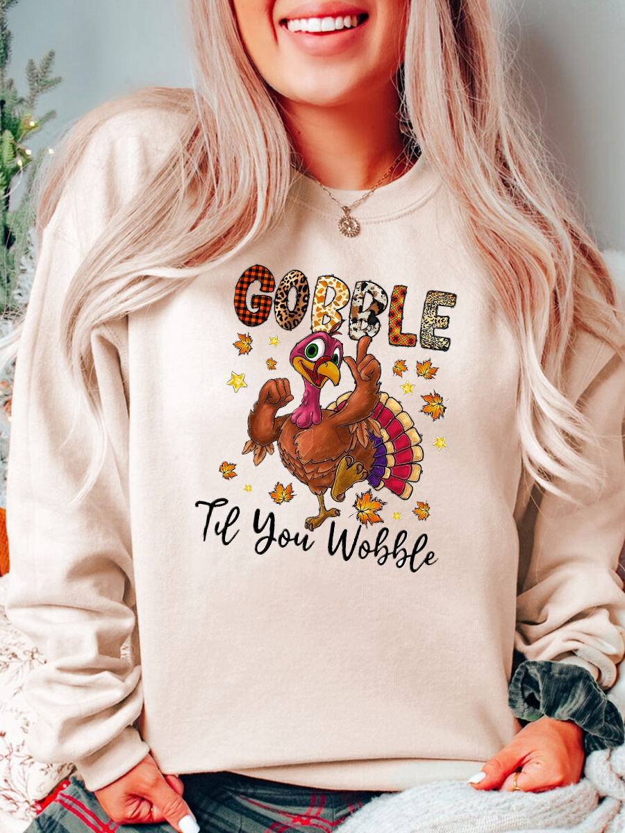 Gobble Till You Wobble Plus Size Sweatshirt