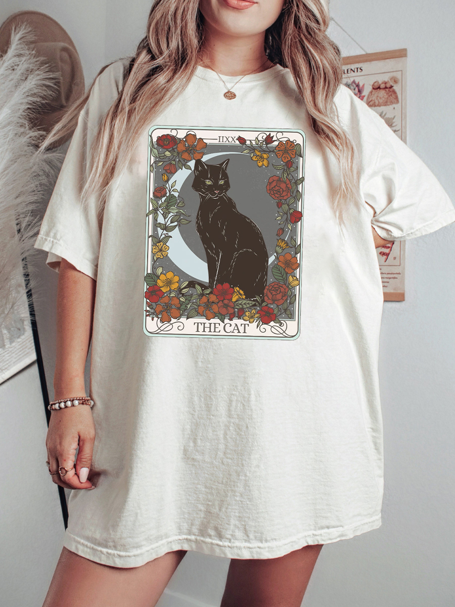 The Cat Tarot Card Plus Size T-Shirt