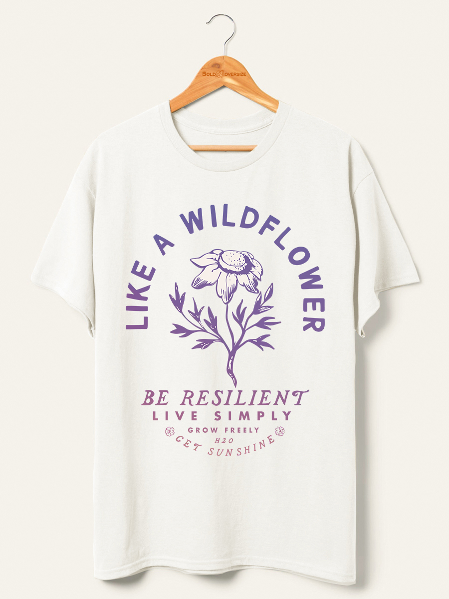 Latest Like A Wildflower Vintage Plus Size T-Shirt on Sale-boldoversize