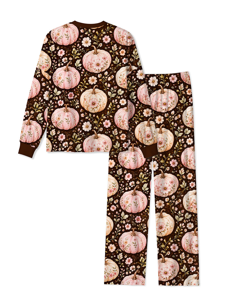 Vintage Soft Pink And Cream Pumpkins Mixed Pajamas
