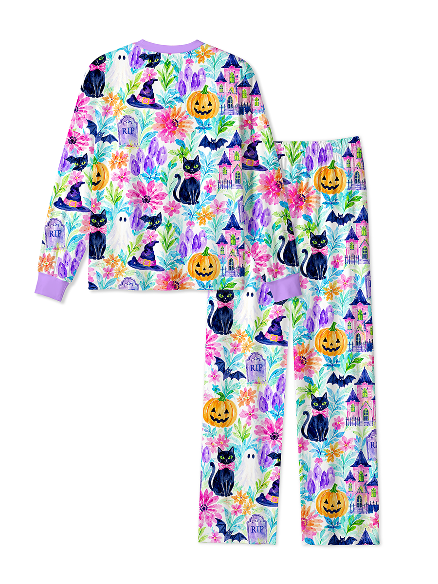 Vintage Watercolor Floral Halloween Mixed Pajamas