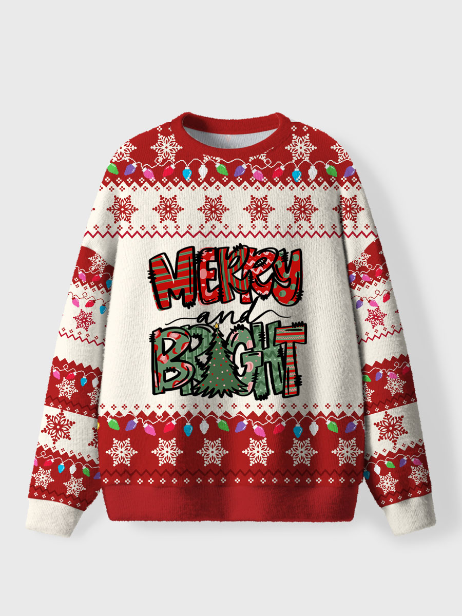 Vintage Merry And Bright Ugly Christmas Sweater