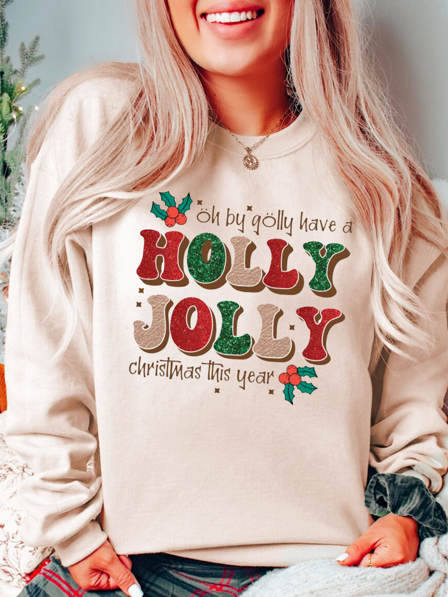 Holly Jolly Christmas Plus Size Sweatshirt