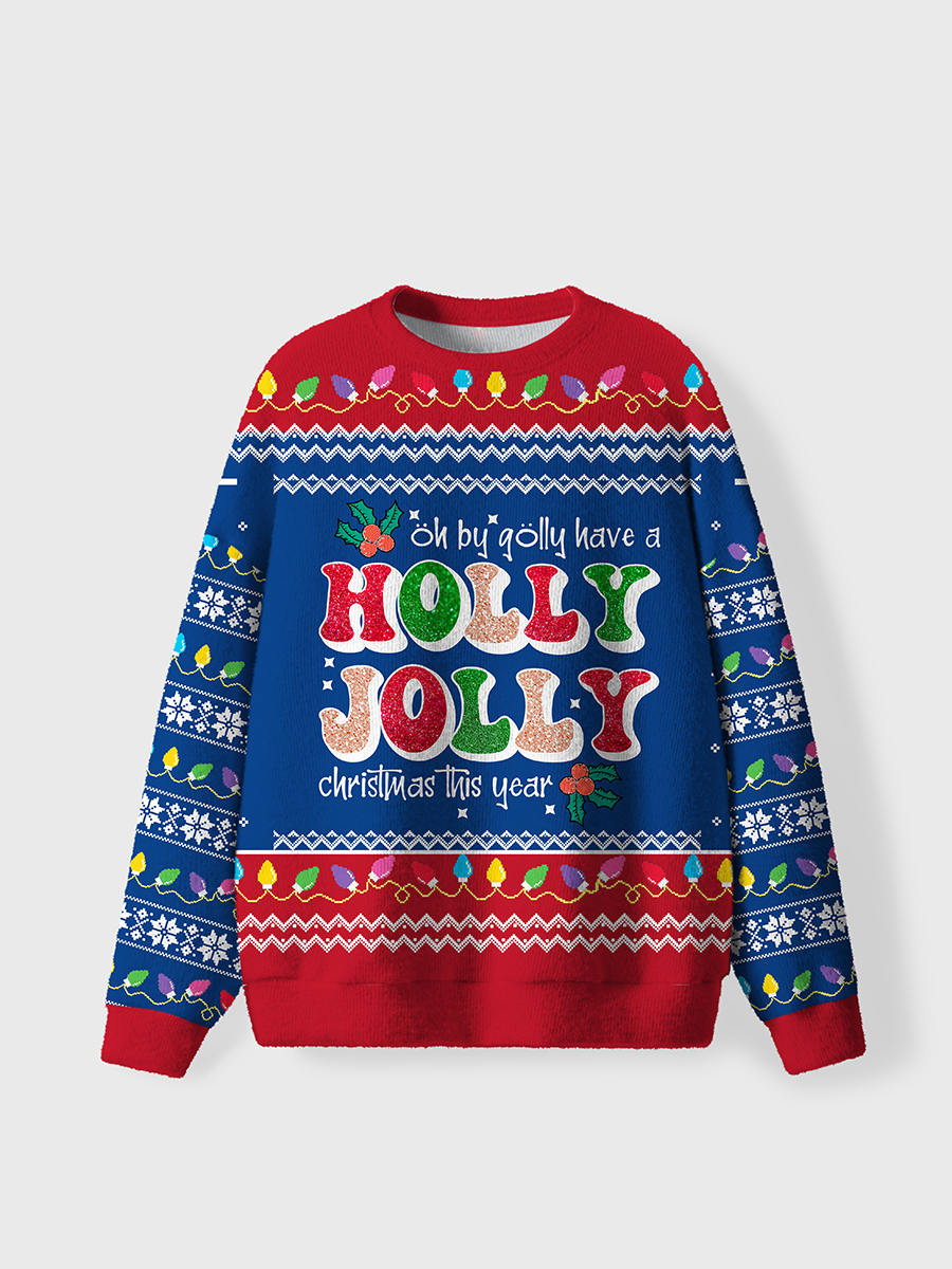 Vintage Holly Jolly Christmas Ugly Sweater