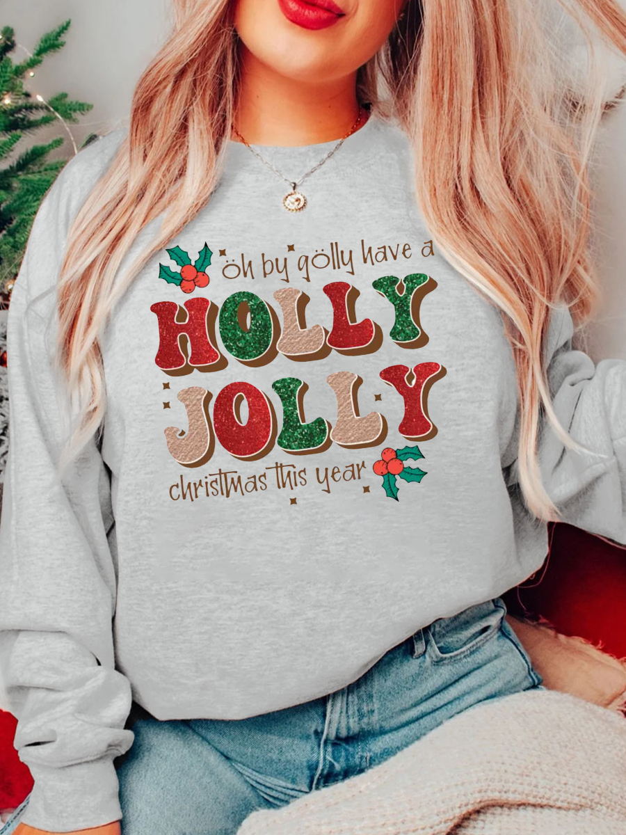 Holly Jolly Christmas Plus Size Sweatshirt