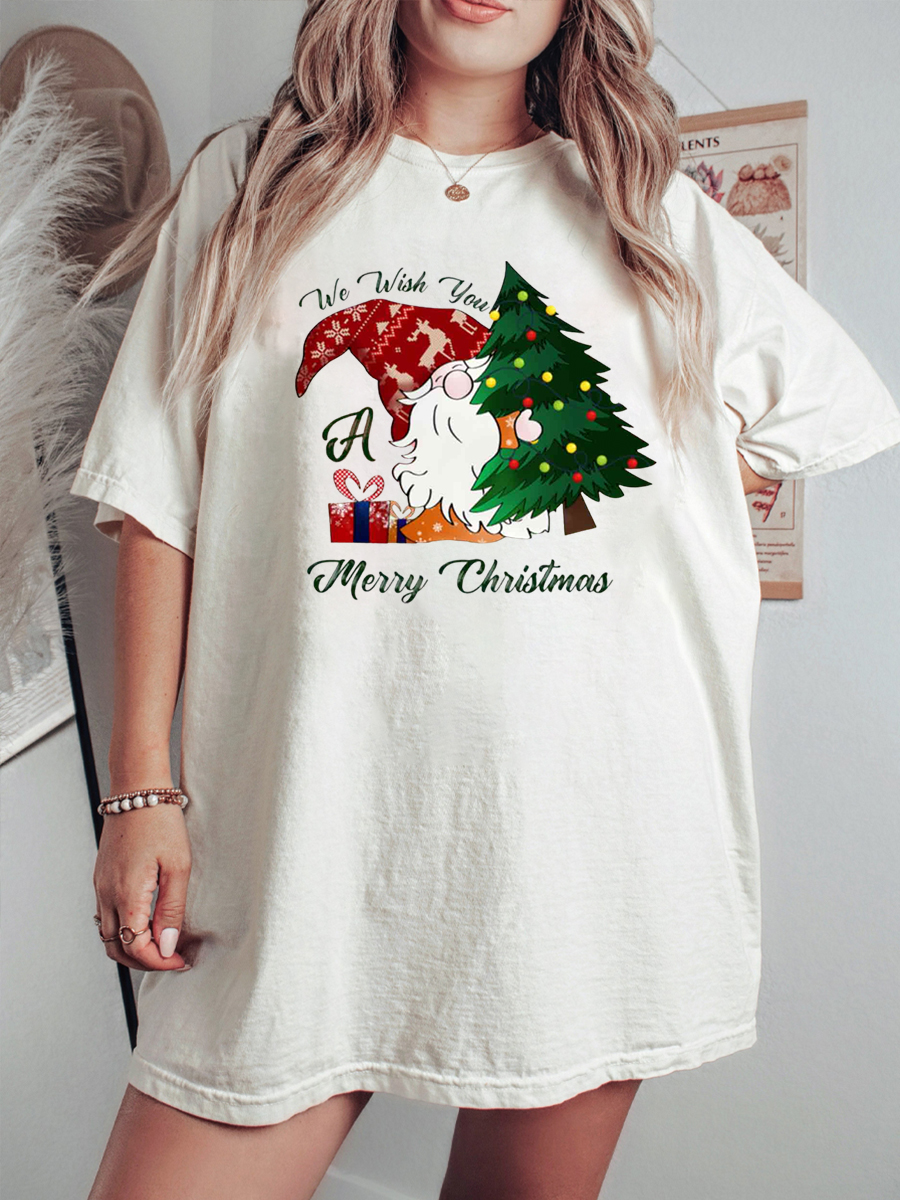 Plus Size Gnome Wish Christmas T-Shirt