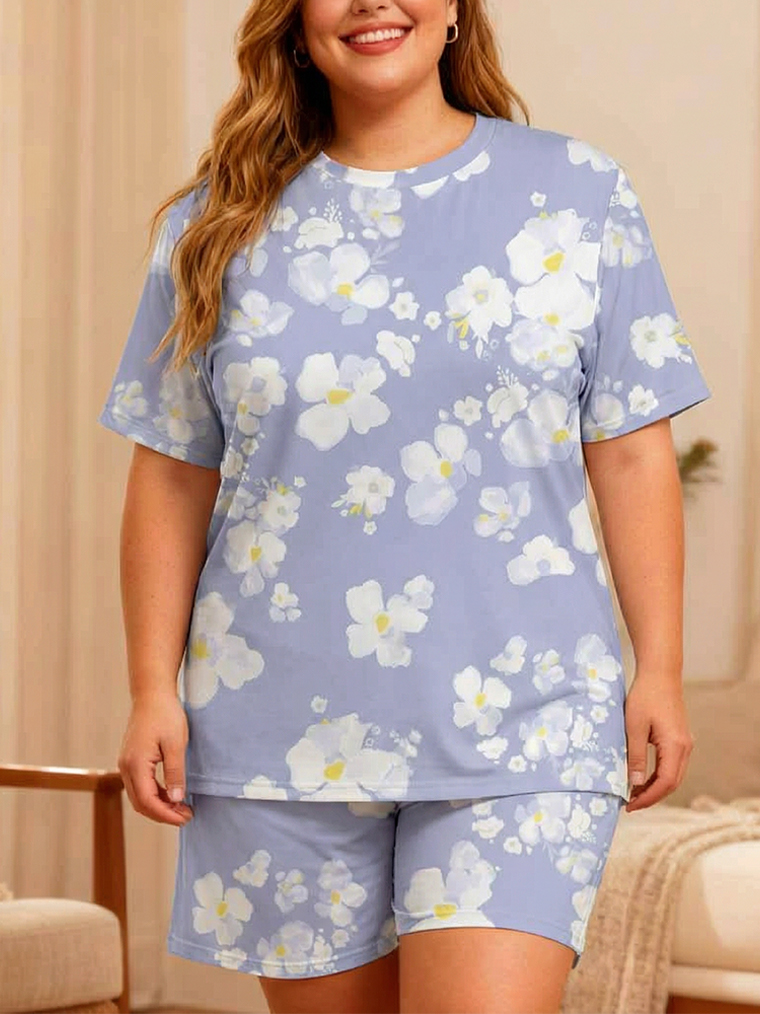 Vintage Lavender Daisy Short Pajamas