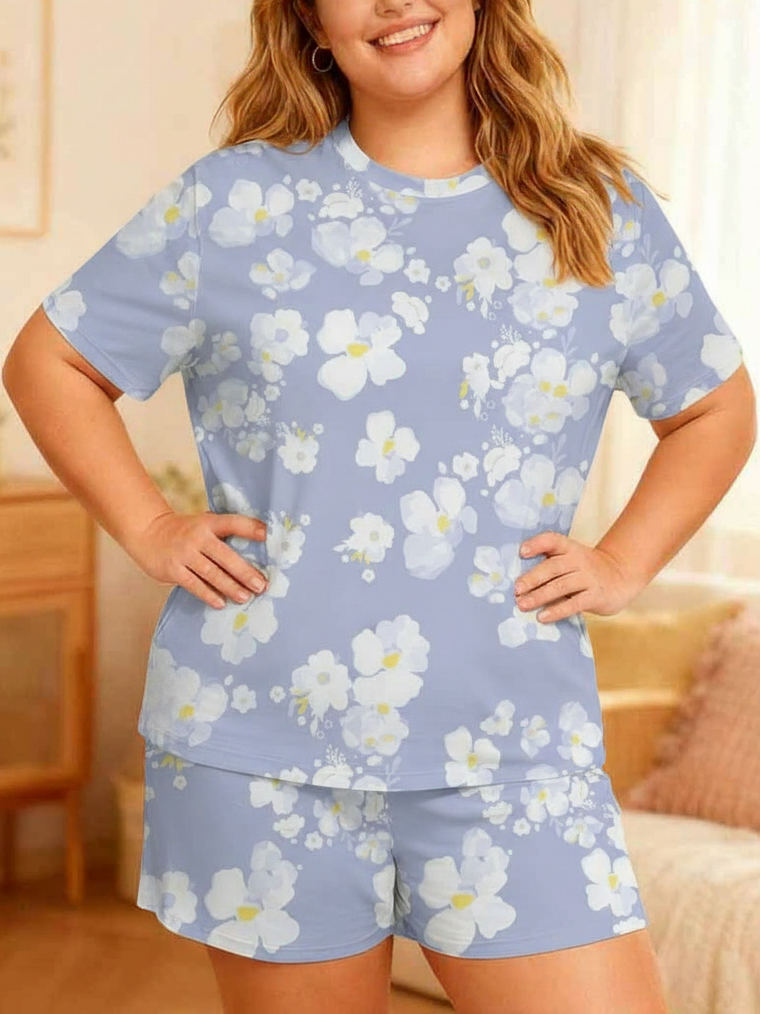 Vintage Lavender Daisy Short Pajamas