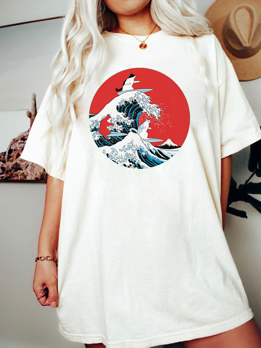 Big Wave Cats Plus Size T-Shirt