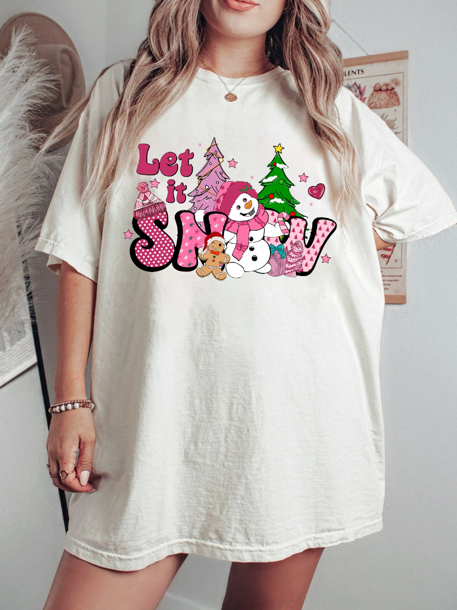 Let It Snow Christmas Plus Size T-Shirt