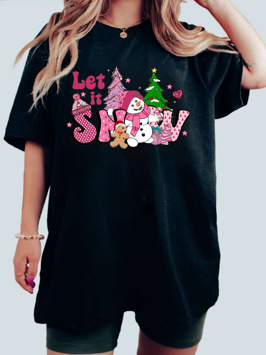 Let It Snow Christmas Plus Size T-Shirt