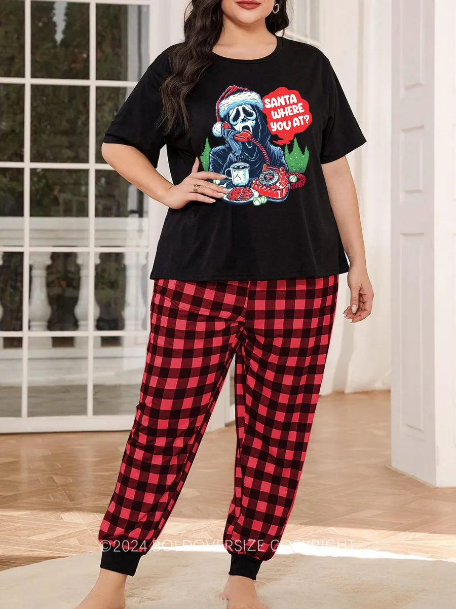Vintage Santa Where You At Pajama Set