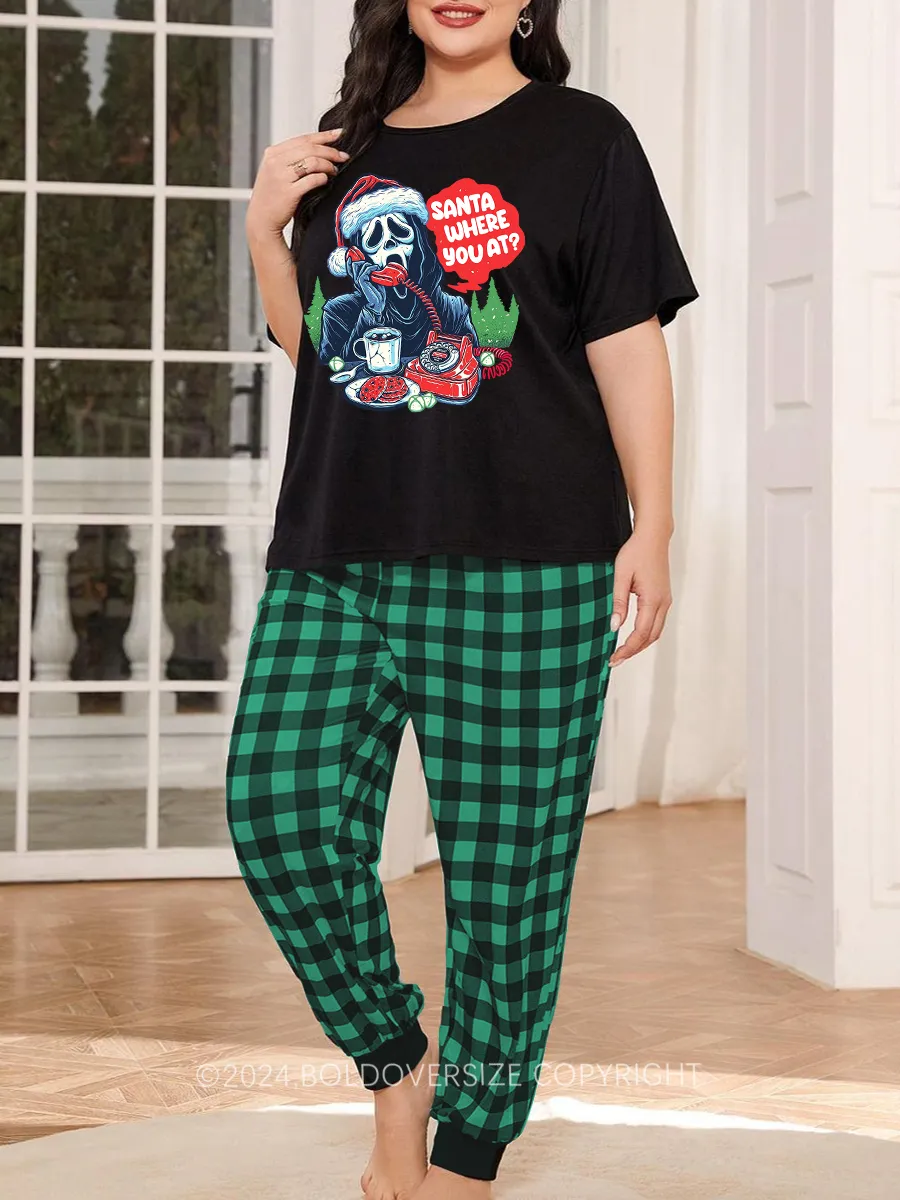 Vintage Santa Where You At Pajama Set