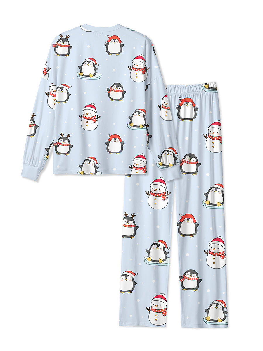 Vintage Cute Winter Penguin Snowman Mixed Pajamas
