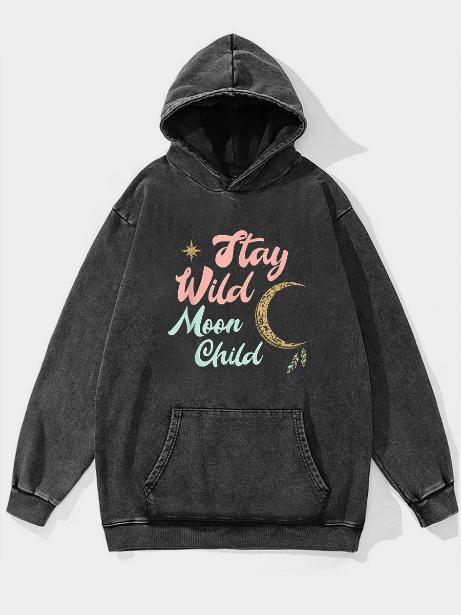 Plus Size Stay Wild Moon Child Washed Hoodie