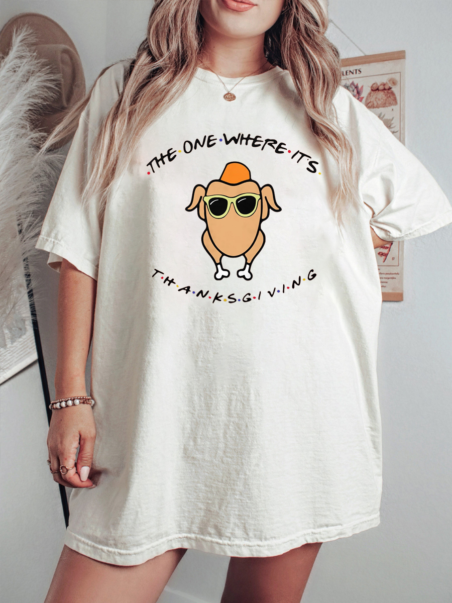 Plus Size The One Where It's Thanksgiving T-Shirt
