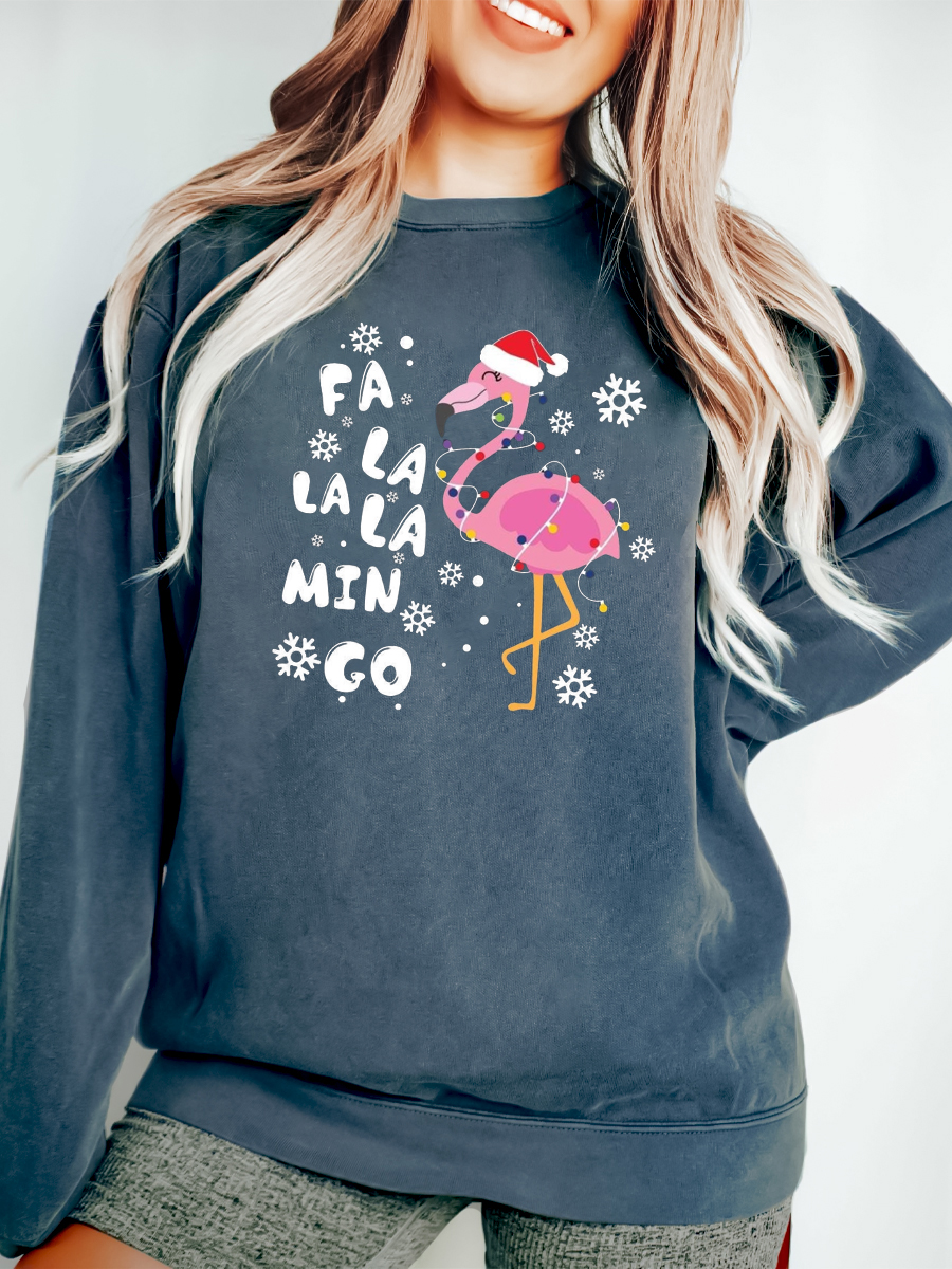 Latest Santa Flamingo Plus Size Sweatshirt on Sale-boldoversize