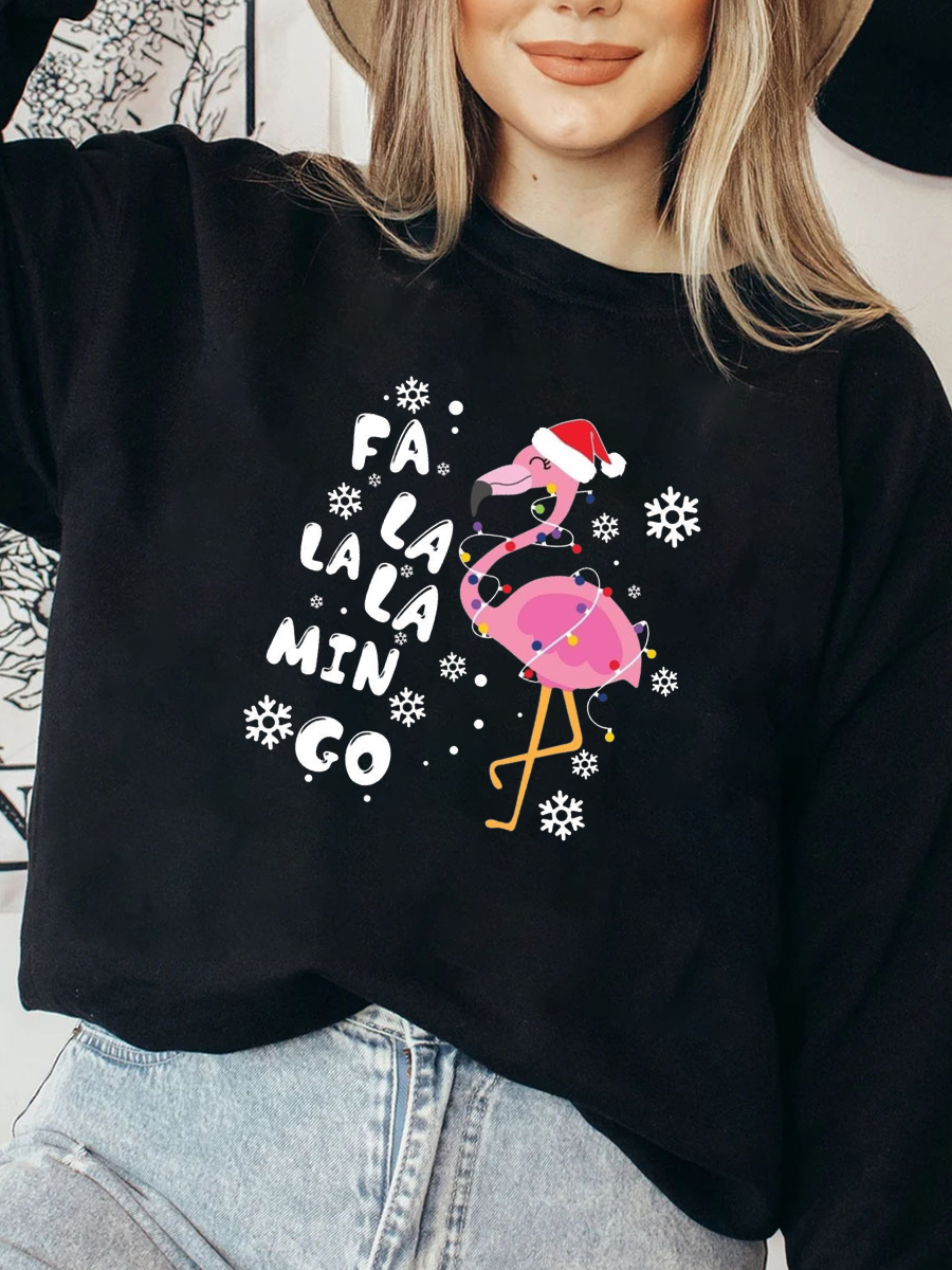 Santa Flamingo Plus Size Sweatshirt