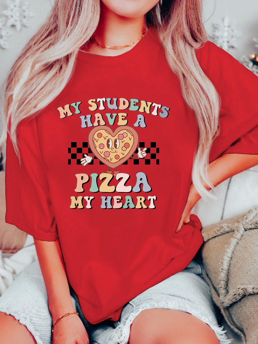 Plus Size Retro Pizza Valentine Shirt 