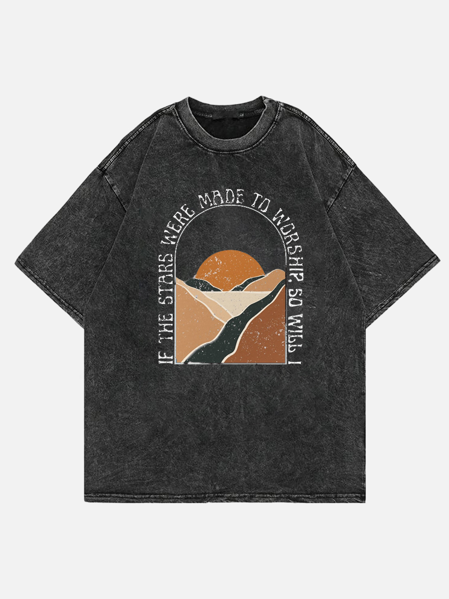 Plus Size Retro Christian Washed T-Shirt