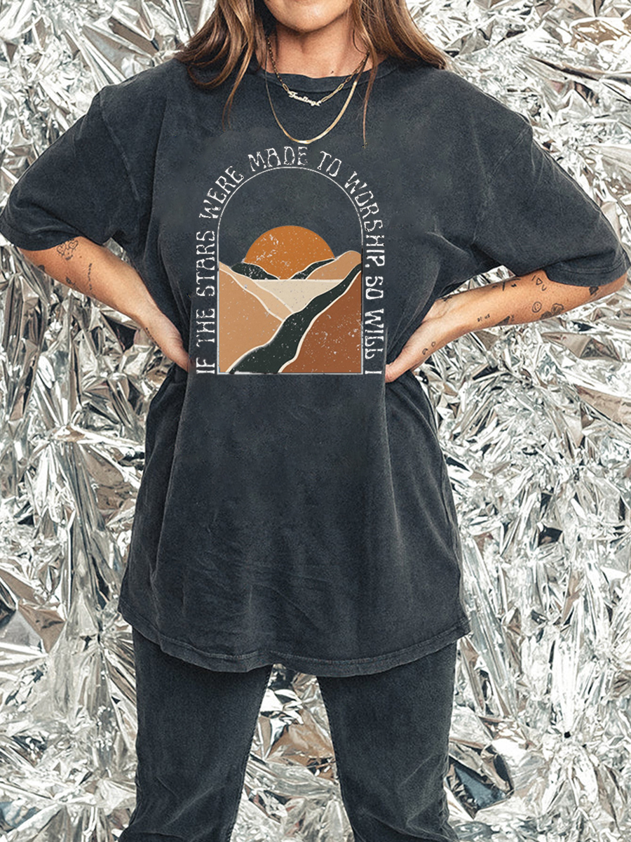 Plus Size Retro Christian Washed T-Shirt