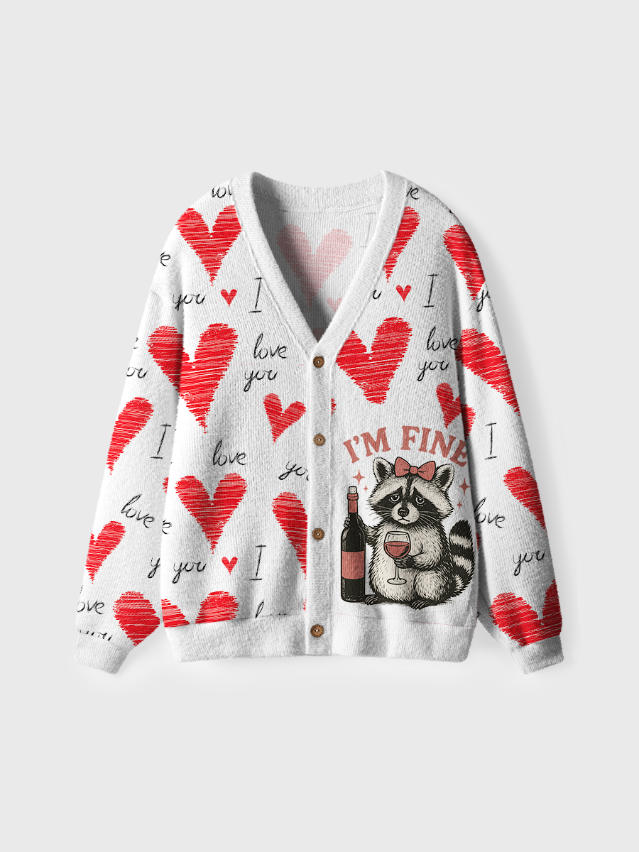 Vintage I'm Fine Cardigan Sweaters