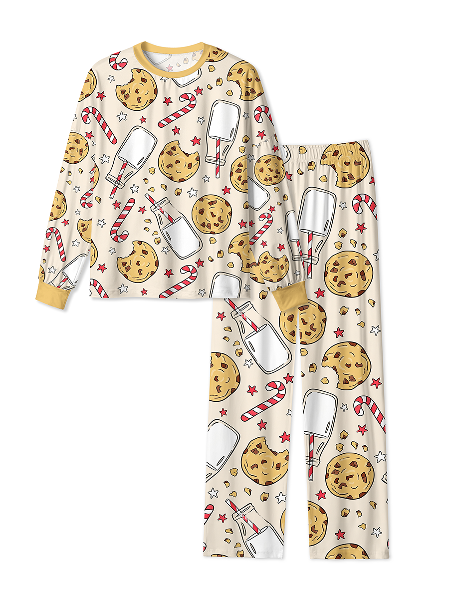 Vintage Chocolate Cookie Milk Bottle Christmas Mixed Pajamas