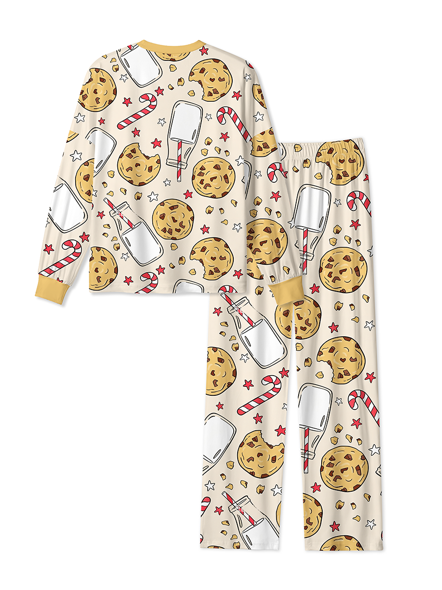 Vintage Chocolate Cookie Milk Bottle Christmas Mixed Pajamas