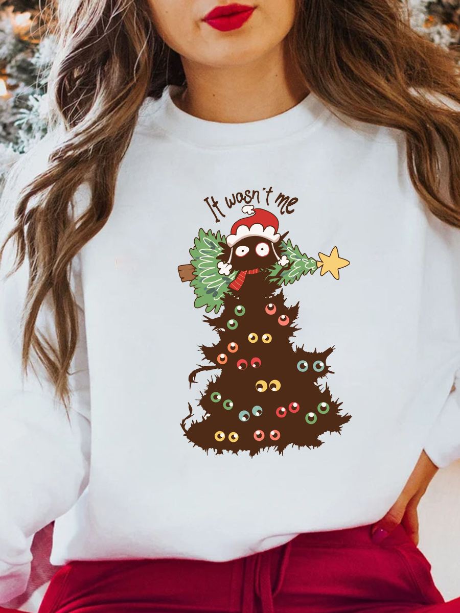 Black Cat Christmas Plus Size Sweatshirt