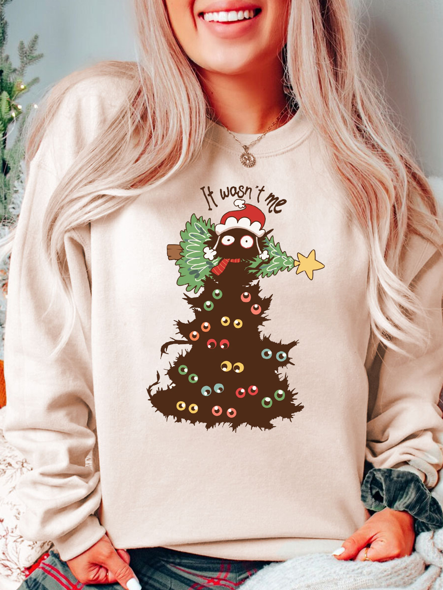 Black Cat Christmas Plus Size Sweatshirt