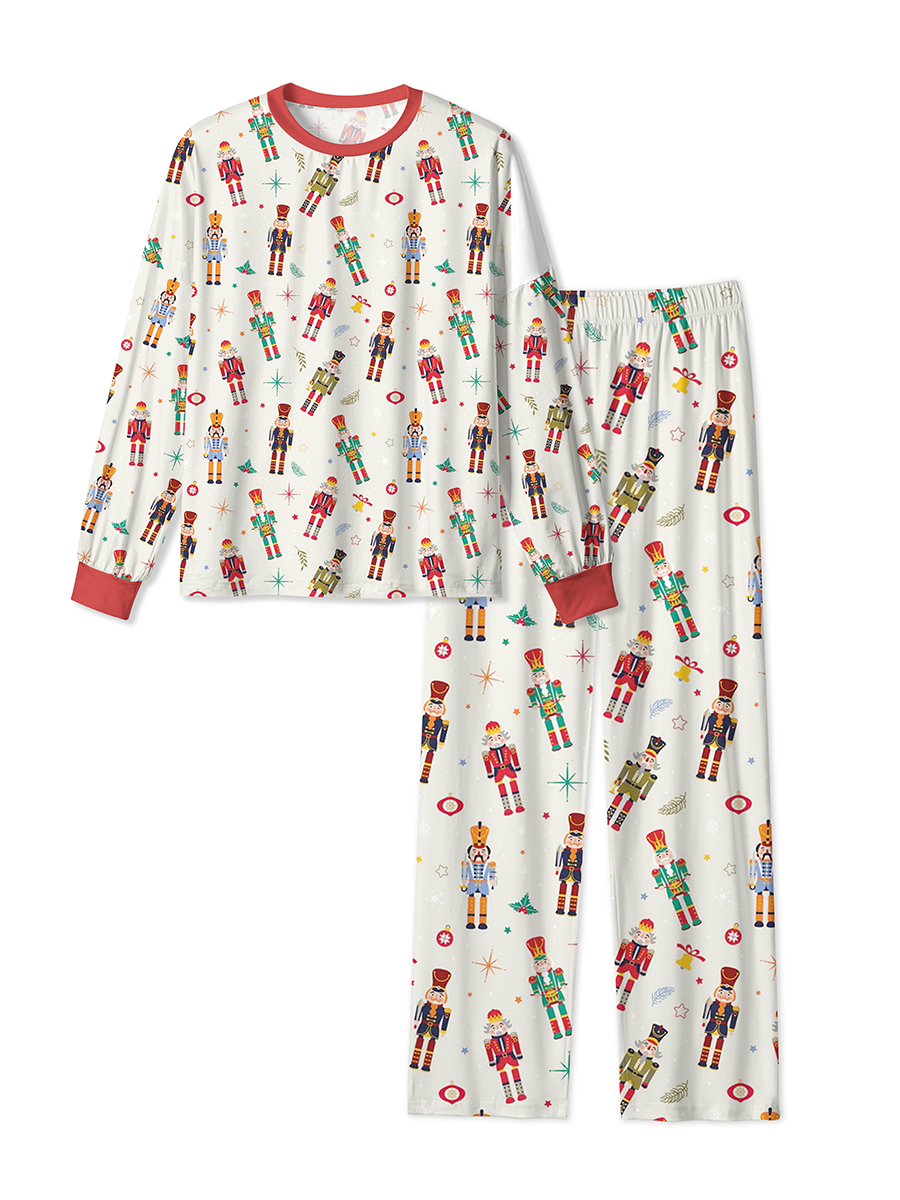 Vintage Colorful Nutcracker Soldier Christmas Mixed Pajamas