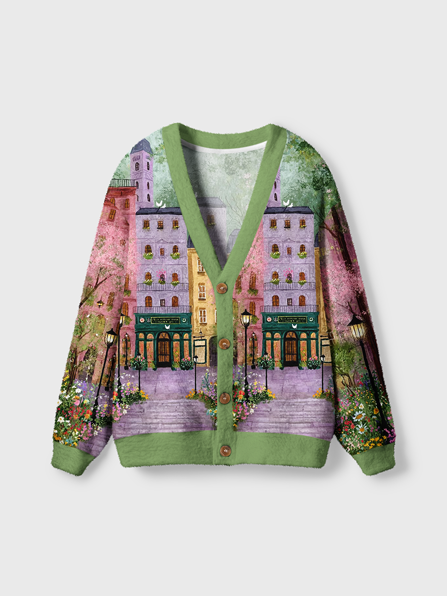 Vintage Blooming Floral Fairy Town Cardigan Sweaters