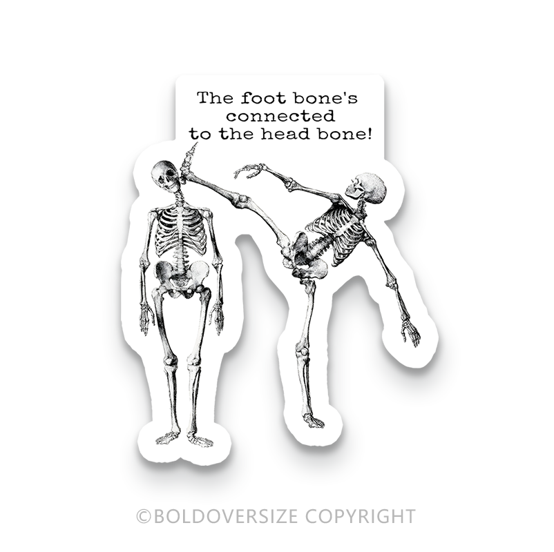 12pcs Vintage Foot Bone Sticker