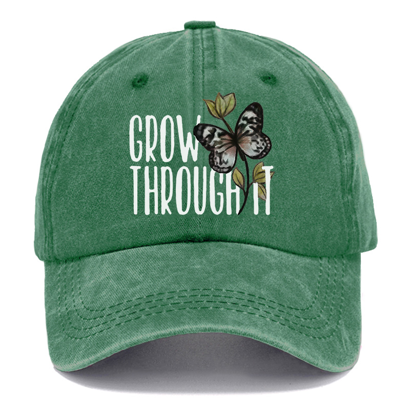 Vintage Grow Through It Butterfly Washed Cap