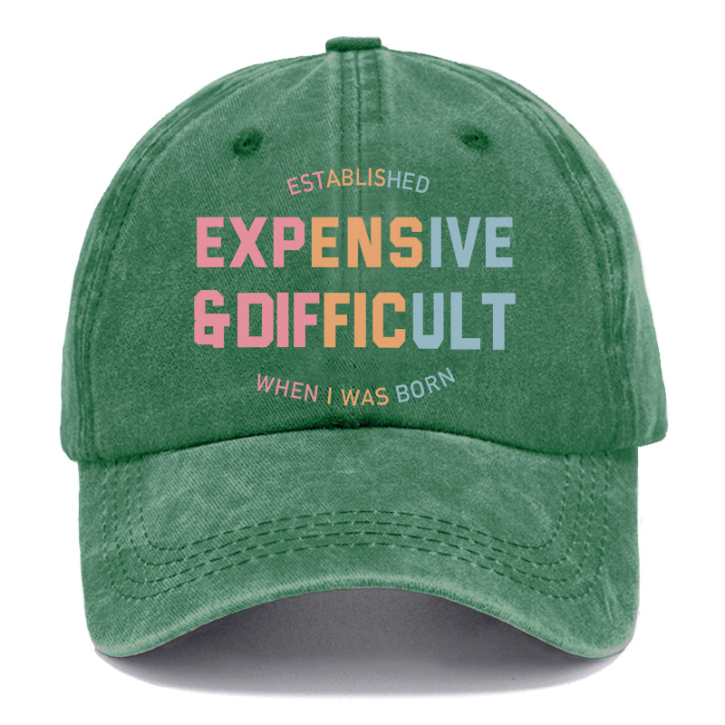 Vintage Expensive & Difficult Washed T-Shirt Washed Cap