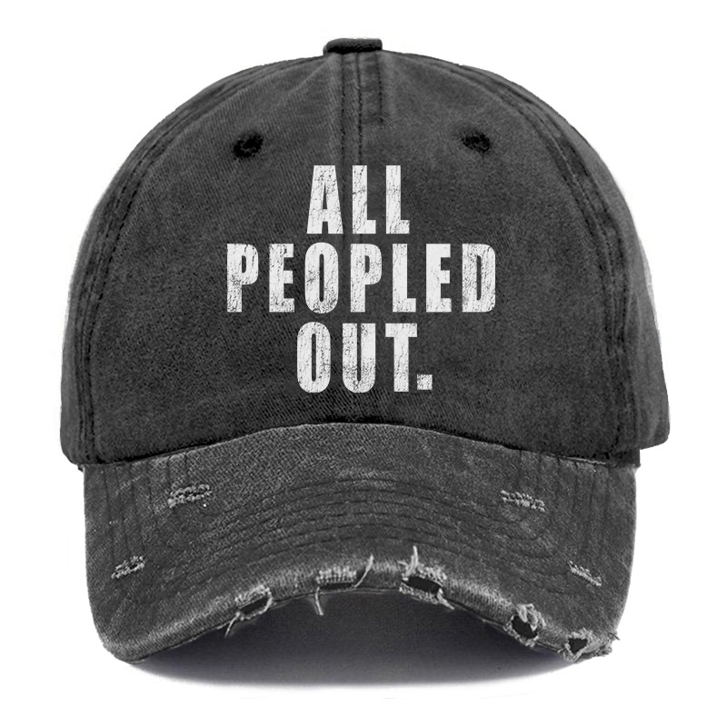 Vintage All Peopled Out Washed Cap
