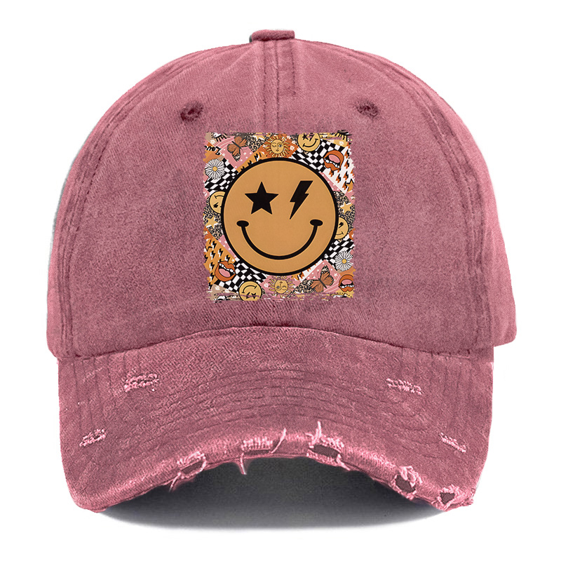 Vintage Smile Ripped Washed Cap