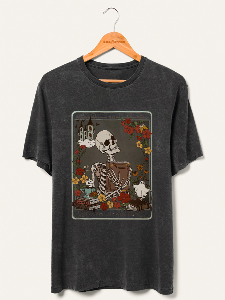 Vintage The Reader Tarot Card Washed T-Shirt
