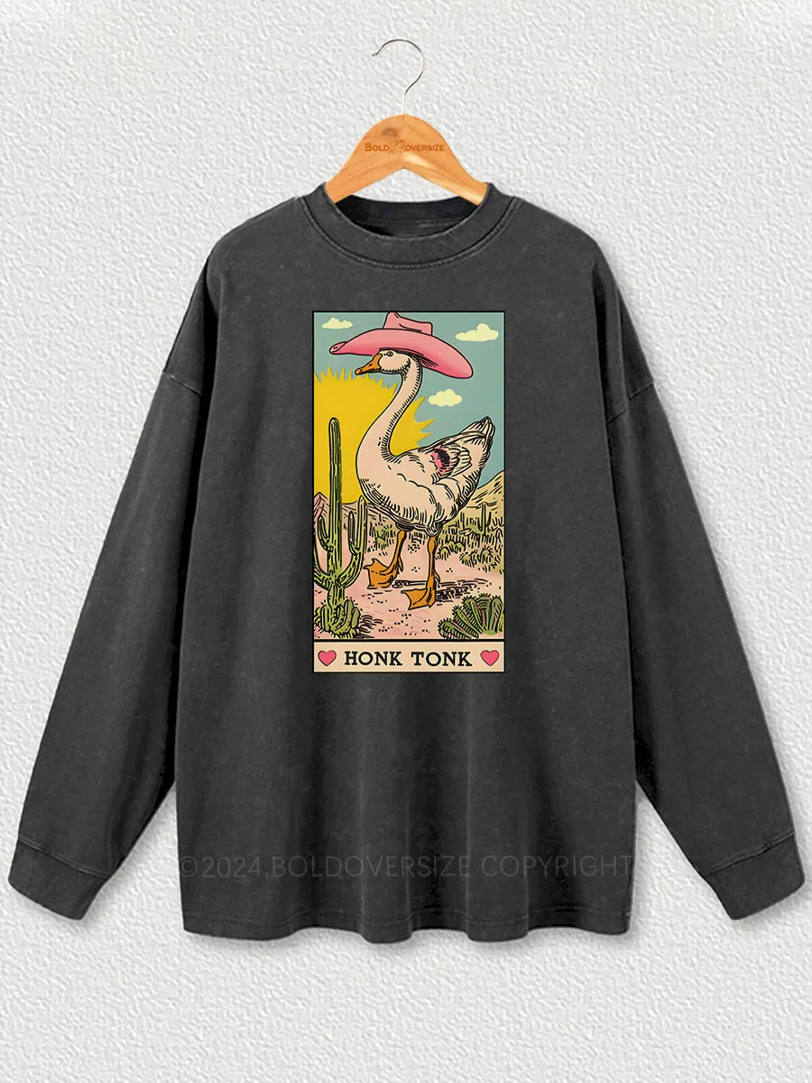 Vintage Honk Tonk Goose Washed Long Sleeve Shirt