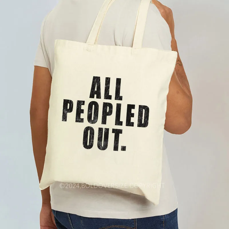 Vintage All Peopled Out Tote Bag