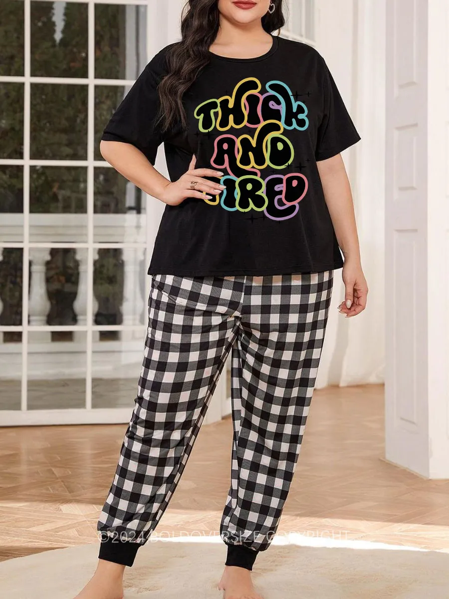 Vintage Thick And Tired Plaid Christmas Pajama Set