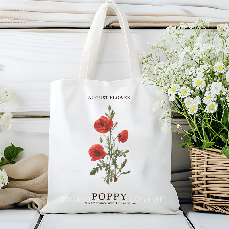 Vintage August Floral Tote Bag